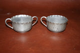 Rustic Antique Style Triple Silverplate Etched Cream & Sugar - Novelty Silver Co