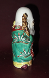 Vintage 6" Japanese Hand Painted Buddha Figure Khakkara Staff Scroll - Sm Repair