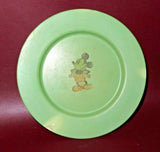 Vintage 7" Green Melamine Safetyware PM 362 Children's Mickey Mouse Image Plate