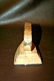 Antique Heavy Rustic Cast Iron Sad Iron w/ Handle - Hand Painted w/ Heavy Wear