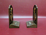 Vintage Pair 6" Tall Heavy Bronze Classic Literature Dickens & Whittier Bookends