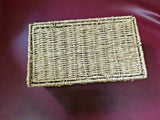 Vintage Style Rectangular Double-Handled Woven Rope Basket w/ Flip-Up Bottom