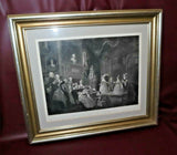 Antique 31x27" Silver Gilt Framed William Hogarth Print - "The Indian Emperor"