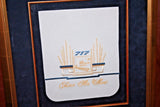 Commemorative 1998 China Air Show 20x23" Wood Velvet Framed Boeing 717 Head Rest