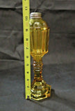 Antique Unique Amber Depression Glass Oil Lamp Reservoir Only - As-Is No Burner