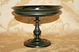 Antique Solid Bronze 8x6" Pedestal Compote Plate w/ Embossed Angel Center Image