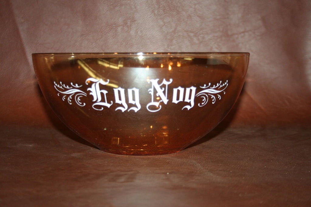 Vintage 1960s Marigold Carnival Glass Egg Nog Punch Bowl - Hazel Atlas - 2 Quart