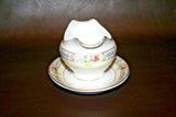 Antique Fine Paul Muller Selb Bavarian China Gravy Boat w/ Attached Under Plate