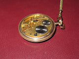 Antique Working Hampden Model 5 Open Face 12s 7-Jewel Pocket Watch w/ Fob Chain