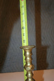 Antique Pair Ornate 9" Victorian English Brass Candlestick Holders w Square Base