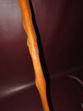 Vintage 38" Hand Carved Spooky Face Arts & Crafts Style Wood Walking Stick Cane