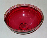 Dennis K. Mullen 1994 Signed Hand Blown Ruby Pink Studio Art Glass 14" Bowl