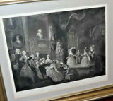 Antique 31x27" Silver Gilt Framed William Hogarth Print - "The Indian Emperor"