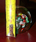 Collectible 3" Modern Multi-Color Millefiori Hand Blown Art Glass Paperweight