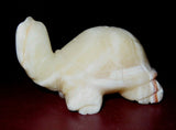 Vintage Collectible 4" Long Hand Carved Onyx Box Turtle Figure Sculpture