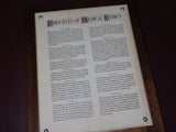 Vintage 13x10" Wood & Plexiglass Framed "Principles of Medical Ethics" Print