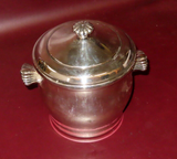 Vintage 8" WM Rogers & Son Paul Revere Glass Lined Silverplate Lidded Ice Bucket