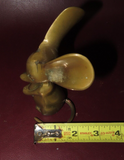 Vintage 1950s 5" Tall Solid Brass Large Eared Mouse Figurine