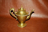 Vintage Mexican Brass 7-pc Coffee & Tea Set w/ Kettle, Pots, Cream & Sugar, Tray