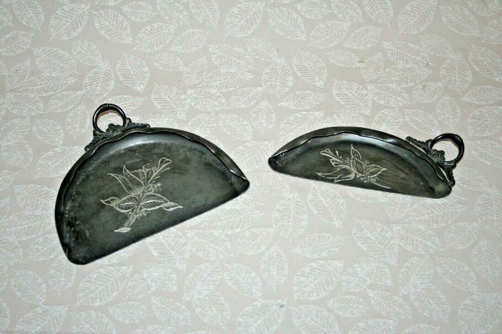 Vintage Etched Silverplate Crumber & Tray Set - New Amsterdam Silver Co. No. 431