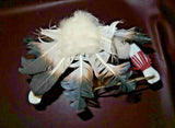 Hoop Dancer Native American Navajo Wood Feather Fur Leather Kachina Doll - As-Is