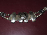 Vintage 14.5" Large Southwestern Mexican Style Silverplate Choker Necklace