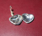 Vintage Sterling Silver & Clear Gemstone Heart Shaped 1" Locket & Chain Necklace