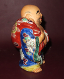 Vintage 6" Tall Japanese Hand Painted Porcelain Kutani Hotei Buddha Figure