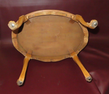 Antique French Provincial Satinwood 2-Tier Cabriole Leg Oval Occasional Table