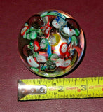 Collectible 3" Modern Multi-Color Millefiori Hand Blown Art Glass Paperweight