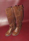 Ladies' "G by Guess" Brown Leather Knee-High Zipper Boot - Size 6M