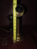 Antique Western Electric Brass Candlestick Telephone & Ringer Box - Pats 1904-15