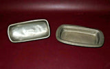 Antique 7.5" Long Stieff American Pewter Lidded Covered Butter Dish - ATC P46