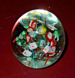 Collectible 3" Modern Multi-Color Millefiori Hand Blown Art Glass Paperweight