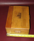 Vintage 10" Footed Flip-Lid Dovetailed Wooden Jewelry Box - Couple & Bench Scene