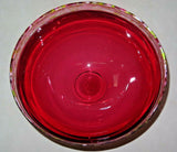 Dennis K. Mullen 1994 Signed Hand Blown Ruby Pink Studio Art Glass 14" Bowl