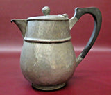 Vintage 6" English Period Pewter 138 Flip-Lid Teapot Pitcher w/ Ebonized Handle