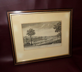 Antique Framed Rob Sayer English Engraving Print "The North View of Row Hampton"