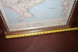 Vintage 1960 27" Framed Ordinance Survey Map - Plymouth Sound - English Channel