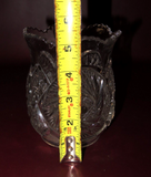 Early 20th Century 5" Tall Clear Star Cut Style Pressed Glass Spooner Vase