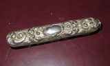 Antique 7.5" Long Ornate Silverplate Clothing Brush - Engraved May to Amos 1906