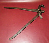 Antique 26" Long Unusual Large Cast Iron Adjustable Wrench Farm Tool