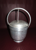 Vintage NASCO 12" Tall 7.5" Italian Dimpled Aluminum Ice Bucket w/ Lid & Handle