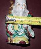 Vintage 6" Japanese Hand Painted Buddha Figure Khakkara Staff Scroll - Sm Repair