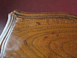 Vintage Italian Style 8" Walnut Flip Lid Felt Lined Jewelry Box w/ Bombay Sides