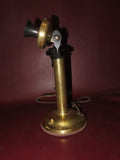 Antique Western Electric Brass Candlestick Telephone & Ringer Box - Pats 1904-15