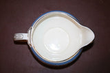 Vintage Blue & Gilt English Pottery Gravy Boat Pitcher - Melton Tams Ware #2248