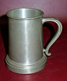 Vintage 5" Tall One Pint Glass Bottom Pewter Tankard Stein - Engraved "Dad"