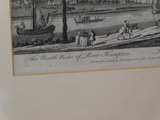 Antique Framed Rob Sayer English Engraving Print "The North View of Row Hampton"