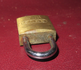 Vintage Small 1.75" ABUS Lock Co Brass Padlock No. 65/25 & Key - Made in Germany